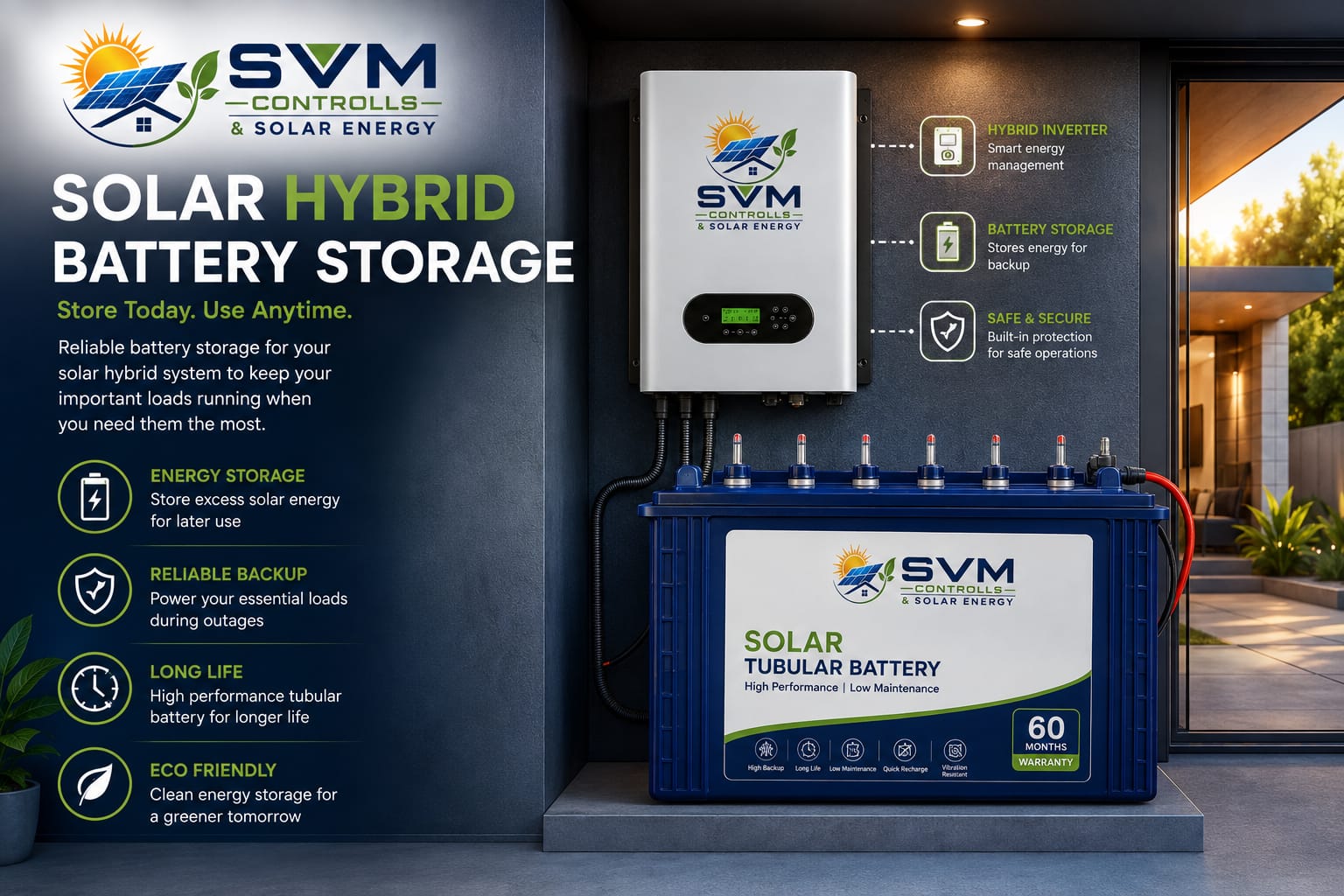 Solar hybrid battery storage system